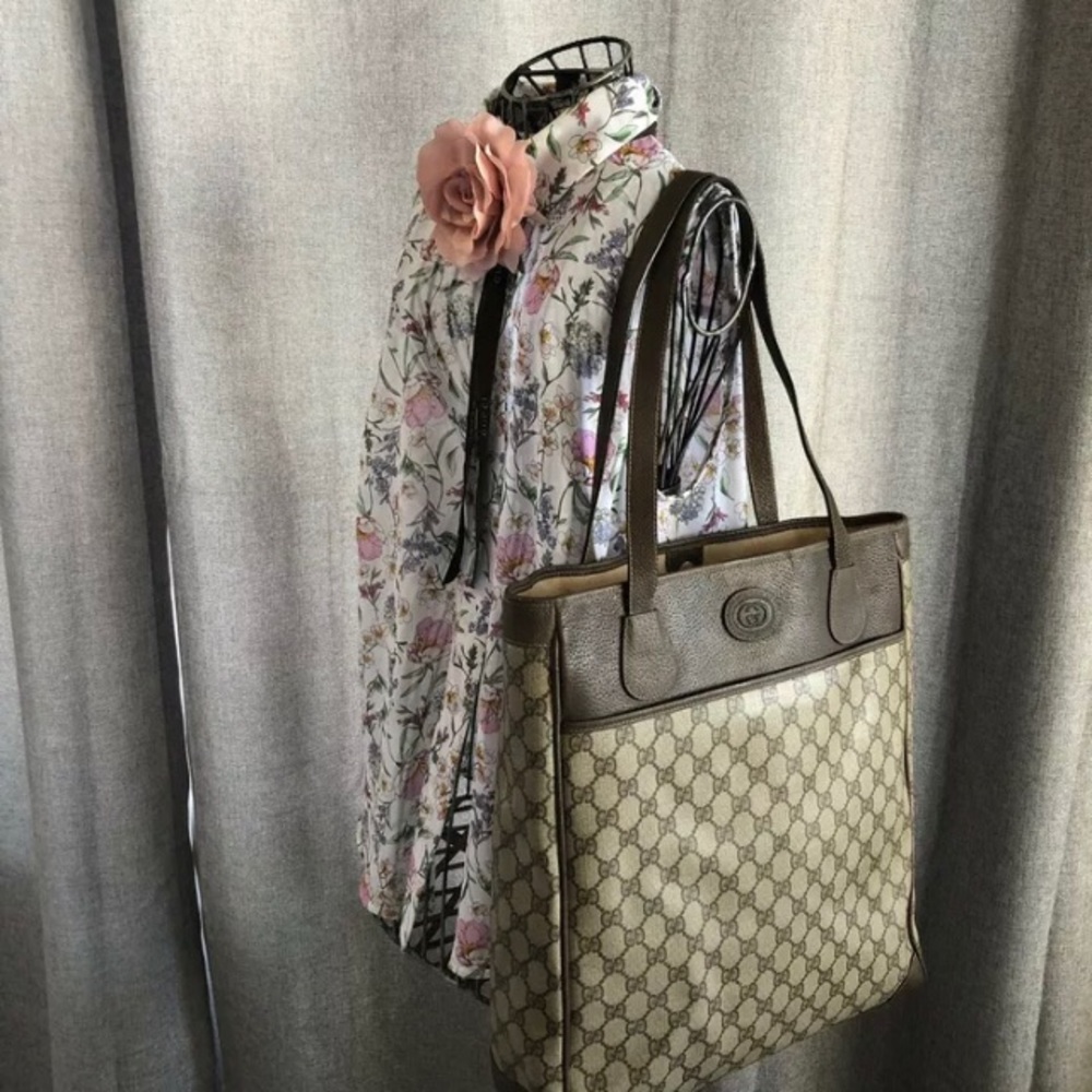 Vintage Gucci GG Supreme Canvas Tote Shopper